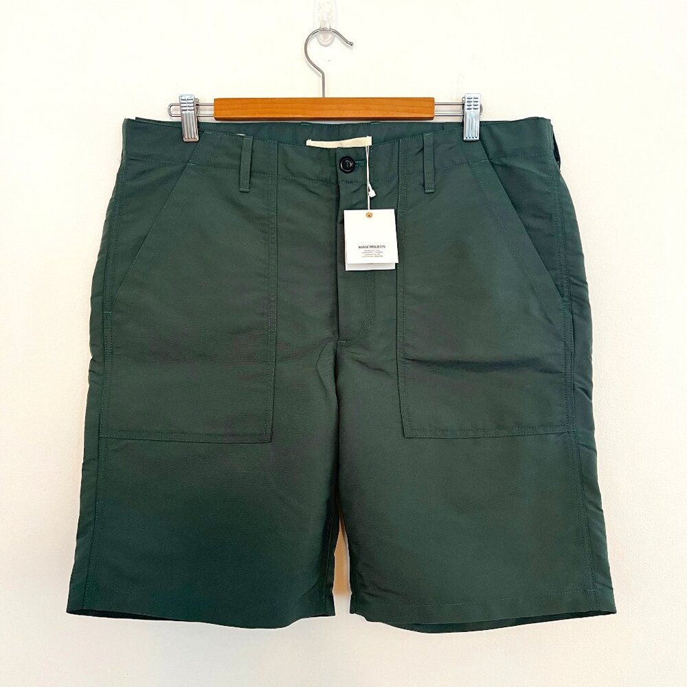Norse Projects Men's Dark Green Utility Shorts Like New Never Worn